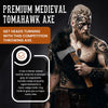 Viking Throwing Axe with Leather Sheath, Battle Hatchet, 14" Viking Axe, Real Viking Axe Weapon with Celtic Ring Knife Set, Viking Weapons for Survival or Target Throwing, Rustic & Dependable Weapons
