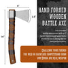Viking Throwing Axe with Leather Sheath, Battle Hatchet, 14" Viking Axe, Real Viking Axe Weapon with Celtic Ring Knife Set, Viking Weapons for Survival or Target Throwing, Rustic & Dependable Weapons
