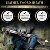 Viking Culture Blade for Cosplay - for LARP Play & Medieval Reenactments Vikings Age Middle Ages Arming - Black Wrapped Wood Single Handed Handle & Leather Belt Scabbard Sheath