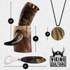 Viking Culture 12 oz. Viking Drinking Horn with Beer Opener, Stand, Viking Pendant and Vintage Burlap Bag, Natural Finished with Authentic Medieval Norse Style