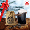 Viking Culture Horn Mead Cup - Nordic Inspired Drinking Vessel | Handmade Goblet for Wine Beer Ale - Safe and Unique Drink Tumbler Gift with Axe Bottle Opener, Cigar Holder and Burlap Bag