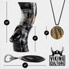 Viking Culture 12 oz. Viking Drinking Horn with Beer Opener, Stand, Viking Pendant and Vintage Burlap Bag, Polished Finished with Authentic Medieval Norse Style