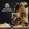 Viking Culture 12 oz. Viking Drinking Horn with Beer Opener, Stand, Viking Pendant and Vintage Burlap Bag, Natural Finished with Authentic Medieval Norse Style