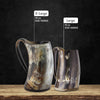 Viking Culture Ox Horn Mug, Norse Pendant, and Bottle Opener (3 Pc. Set) Authentic 32-oz. Ale, Mead, and Beer Tankard | Vintage Stein with Handle | - Natural Finish | Thors Hammer