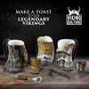 Viking Culture Ox Horn Mug, Shot Glass, and Axe Bottle Opener (3 Pc. Set) 16-oz. Beer Tankard Custom Intricate Design | The Jarl