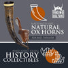 Viking Culture 16 oz. Viking Horn Mug with Beer Opener, Stand, Genuine Fur Belt Holster and Vintage Burlap Bag, Natural Finished