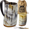 Viking Culture Ox Horn Mug, Shot Glass, and Bottle Opener (3 Pc. Set) 16-oz. Custom Intricate Design - Polished Finish