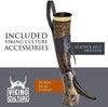 Viking Culture 16 oz. Viking Horn Mug with Beer Opener, Stand, Genuine Leather Belt Holster and Vintage Burlap Bag, Natural Finished