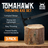 Tomahawk Throwing Axe - Set of 3 Throwing Axes and Tomahawks with Tactical Hatchet Sheath and Target Stencil - 11.1" Full Tang Metal Throwing Tomahawk, Axe Throwing Game