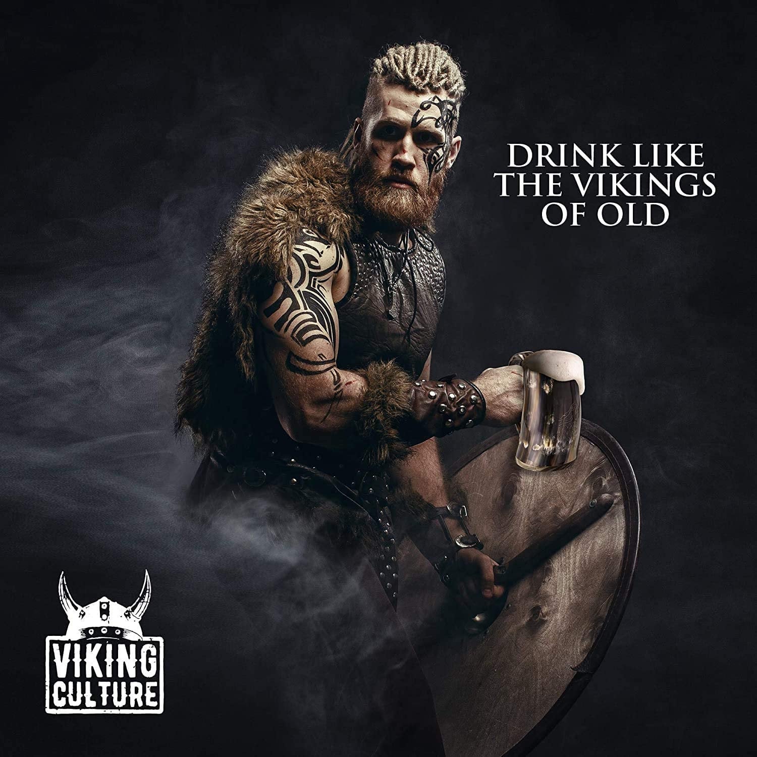Viking Culture Ox Horn Mug, Shot Glass, and Bottle Opener (3 Pc